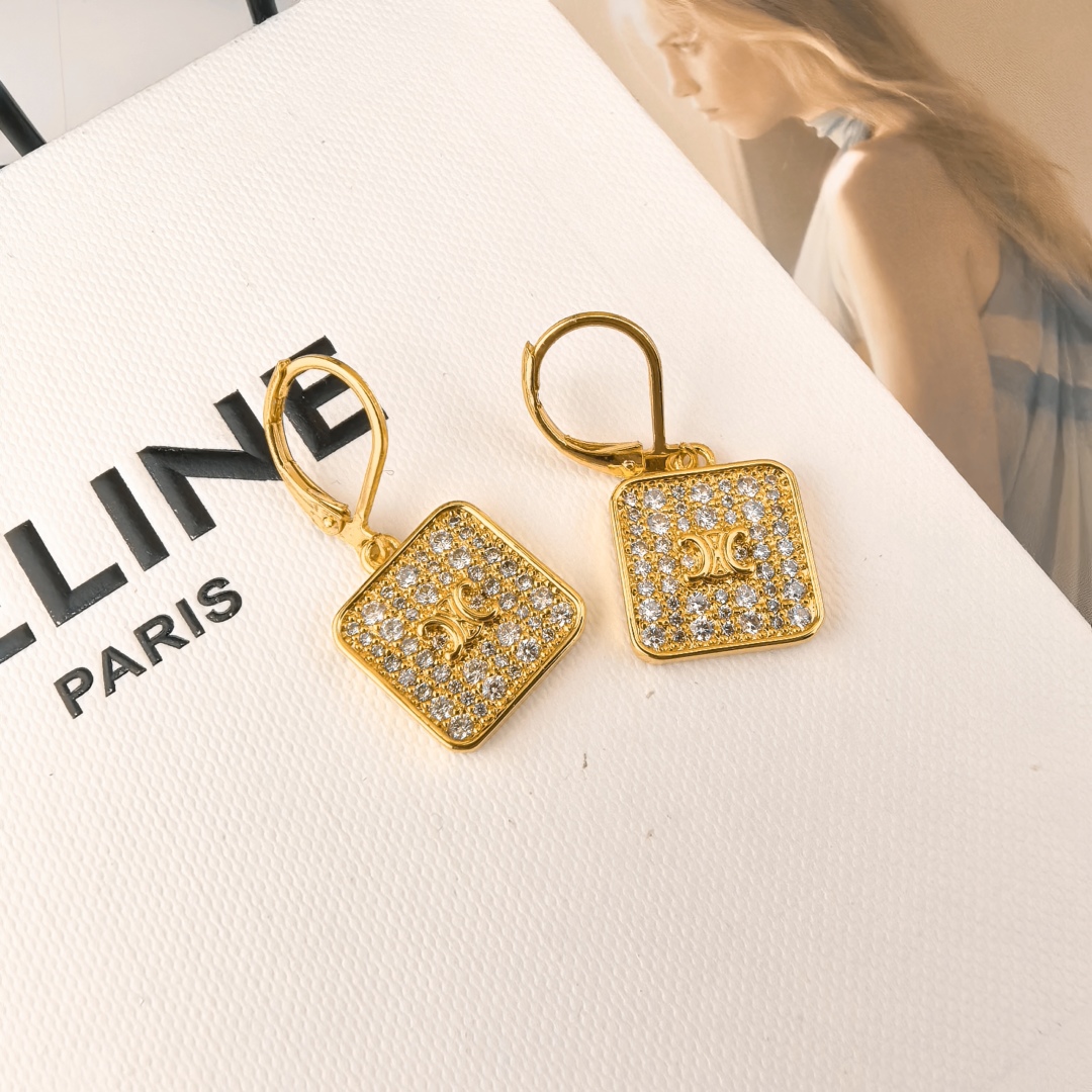 项链 耳钉❤️Celine 新款 PRECLOUS新品 简单时尚🌟专柜一致黄铜材质电镀18k金 火爆款出