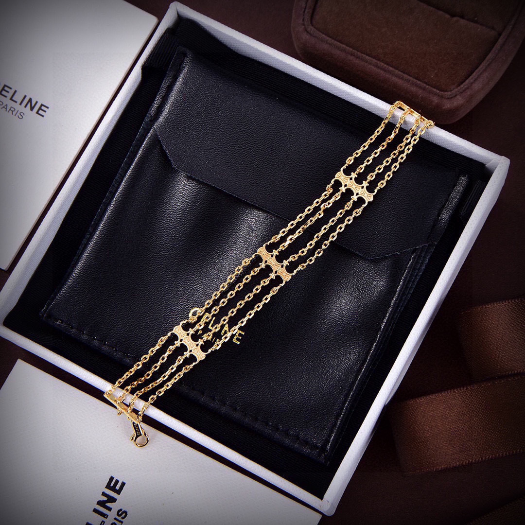  ❤️Celine 新款手链 PRECLOUS新品 简单时尚款式🌟专柜一致黄铜材质电镀18k金 火爆款出
