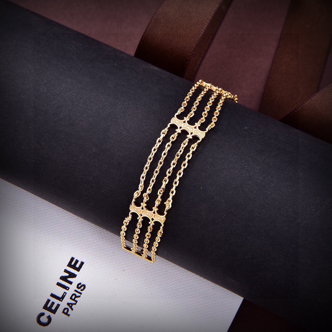  ❤️Celine 新款手链 PRECLOUS新品 简单时尚款式🌟专柜一致黄铜材质电镀18k金 火爆款出