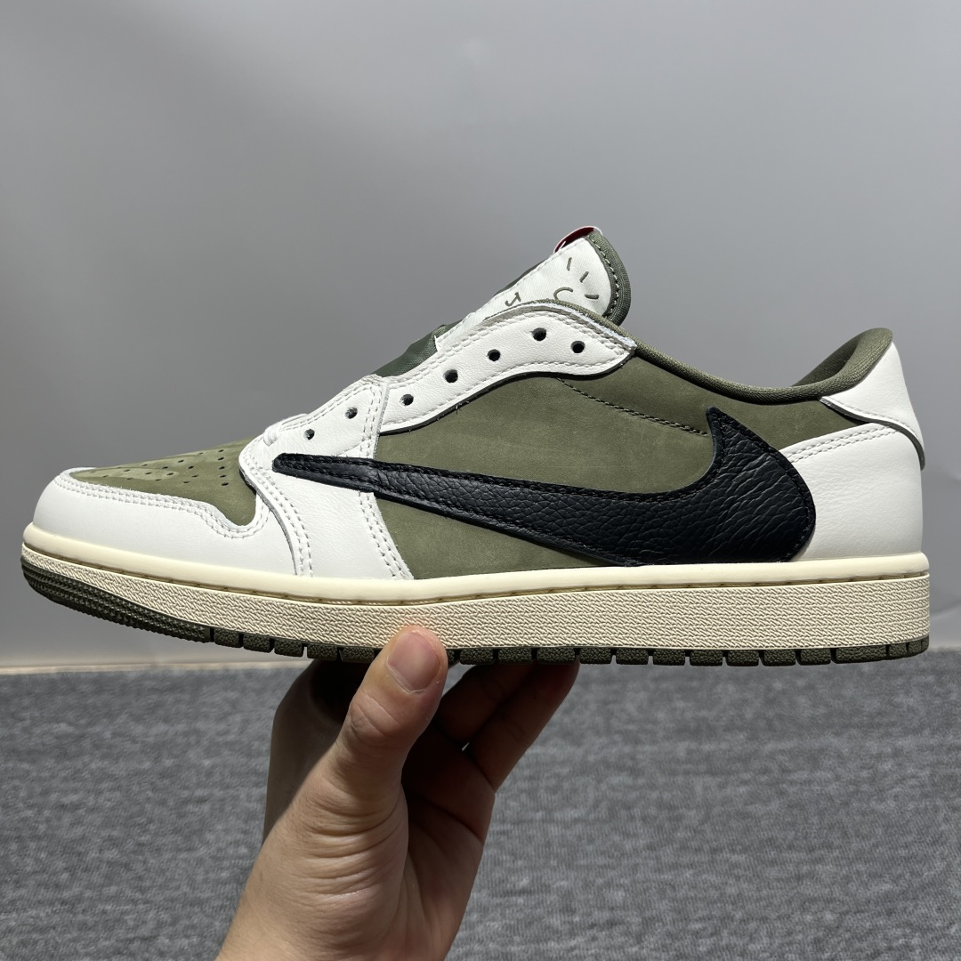 LJR版本 AJ1低帮 倒钩8.0米绿 TS联名 货号DM7866-200 男女 Air Jordan 1 x Travis Scott