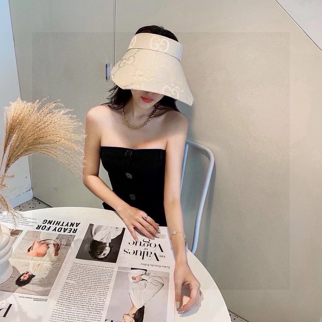 NO:226303,Spring and summer new big G folding empty ceiling sun hat white khaki blue hat hat hat hat hats19860909春夏新 大G折叠空顶遮阳帽 白色 卡其色 蓝色,帽子,hats,hat