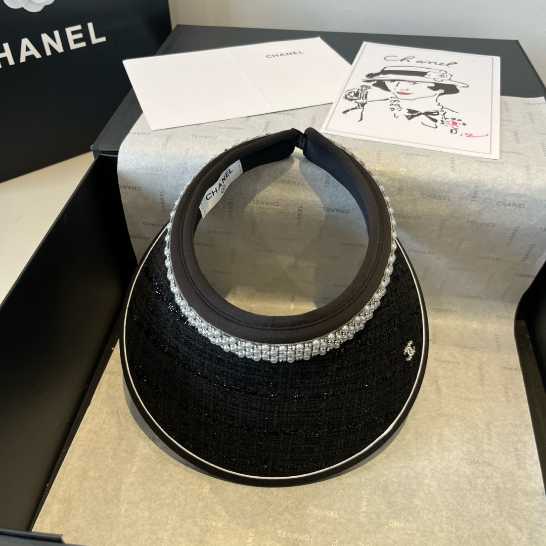 P

Chanel香奈儿珍珠发箍，遮阳帽