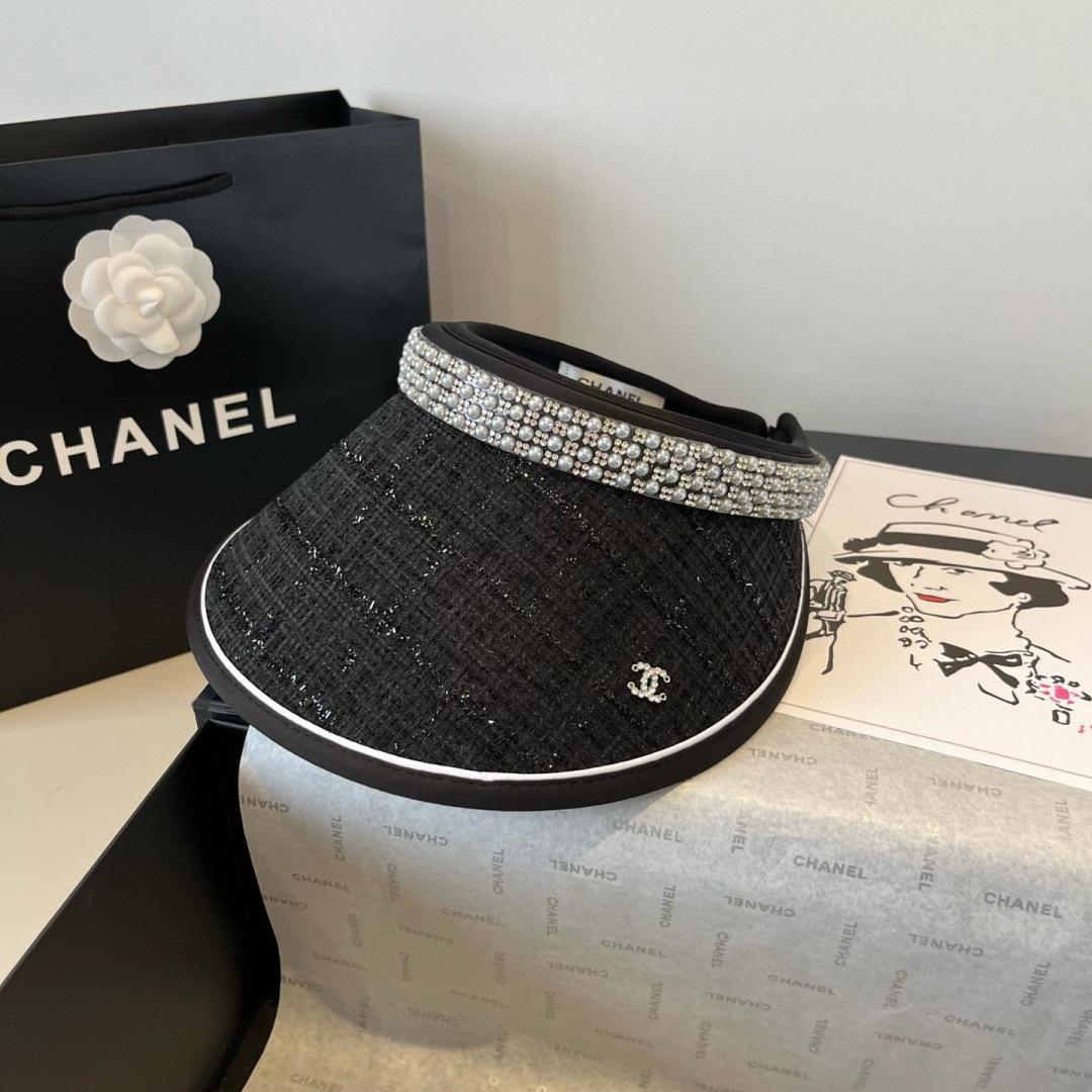 P

Chanel香奈儿珍珠发箍，遮阳帽