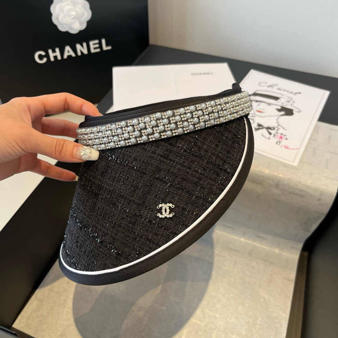 P

Chanel香奈儿珍珠发箍，遮阳帽