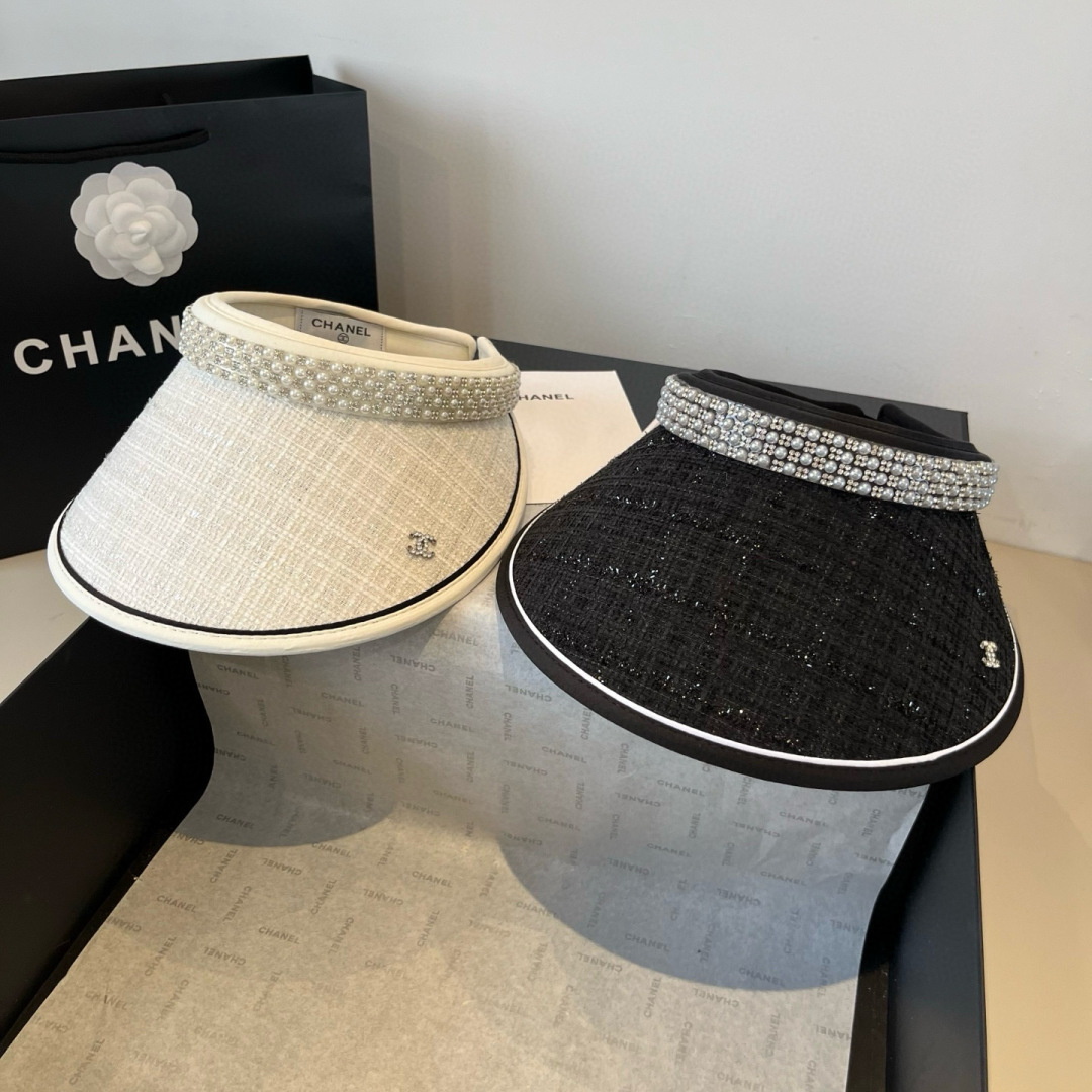 P

Chanel香奈儿珍珠发箍，遮阳帽