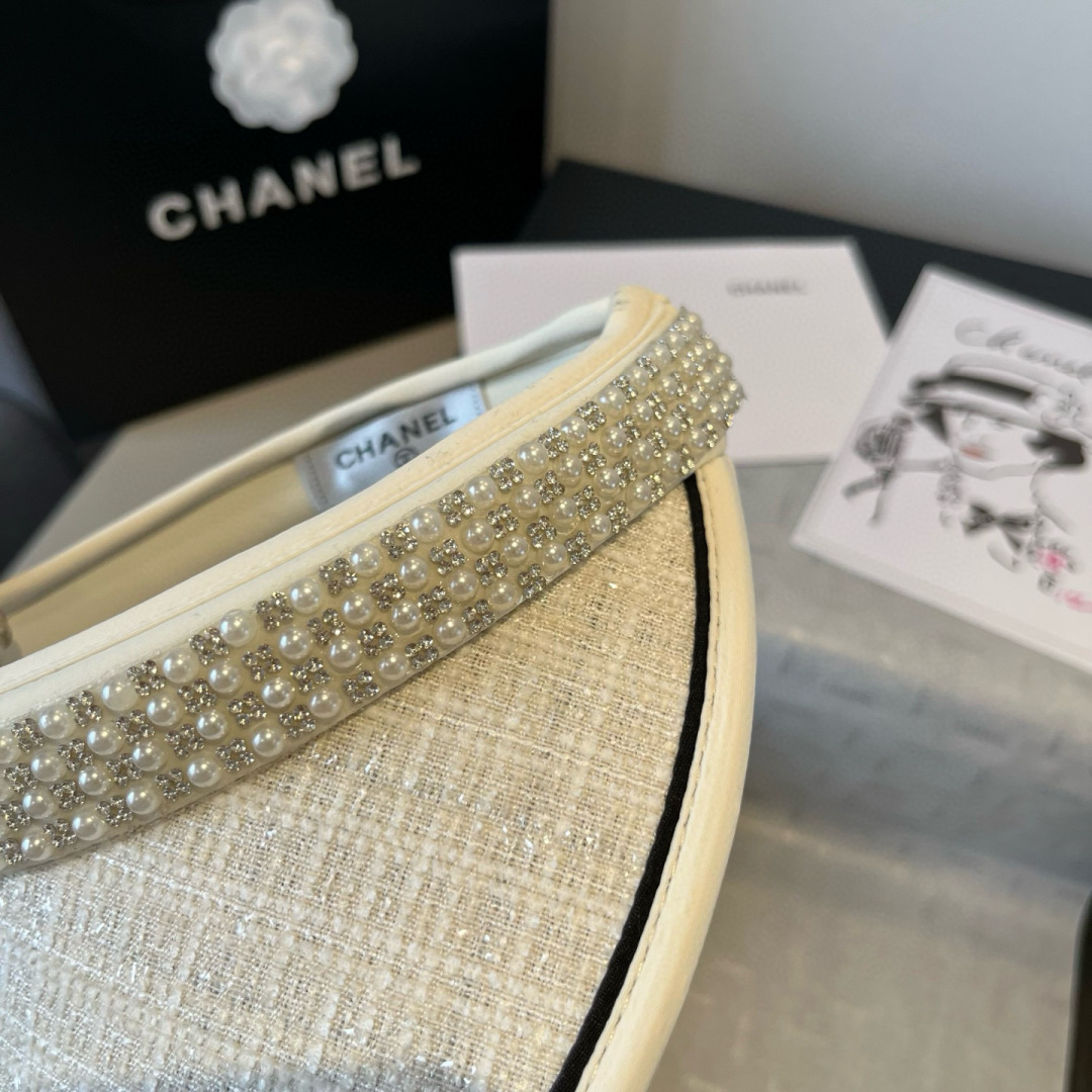 P

Chanel香奈儿珍珠发箍，遮阳帽