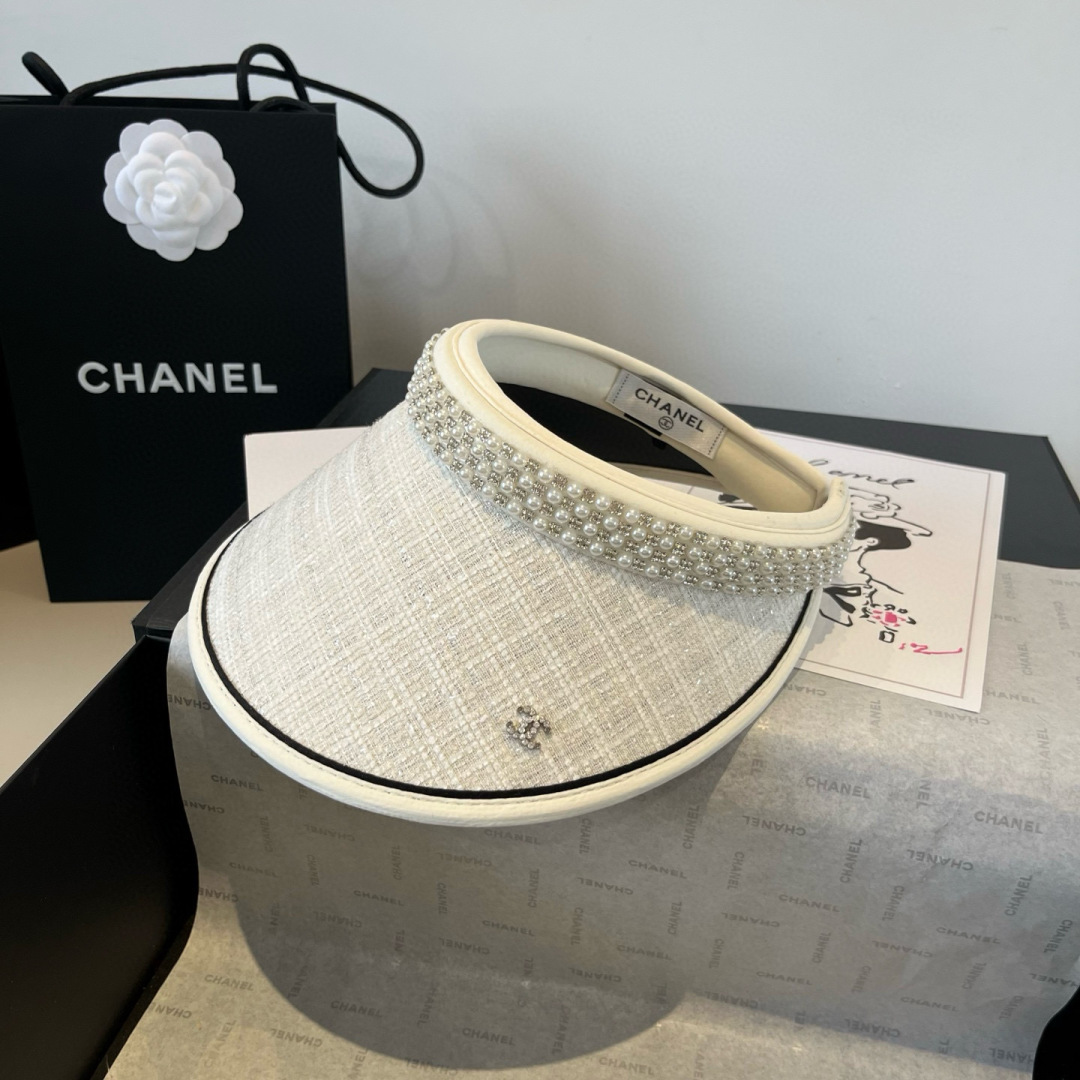 P

Chanel香奈儿珍珠发箍，遮阳帽