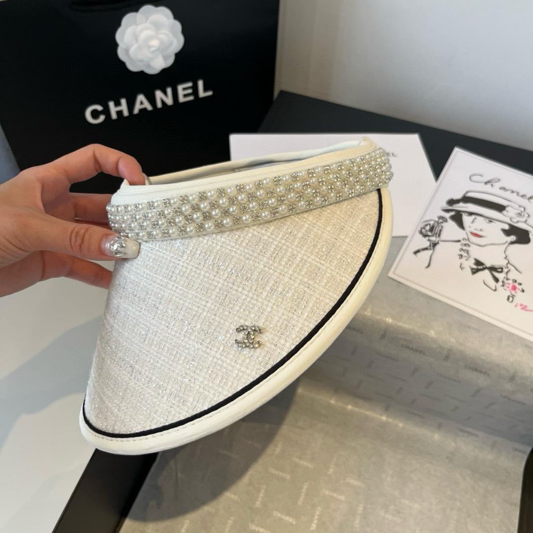 P

Chanel香奈儿珍珠发箍，遮阳帽