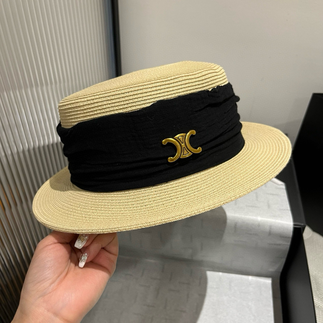 P

Celine赛琳平顶礼帽，夏日草帽 头围57cm