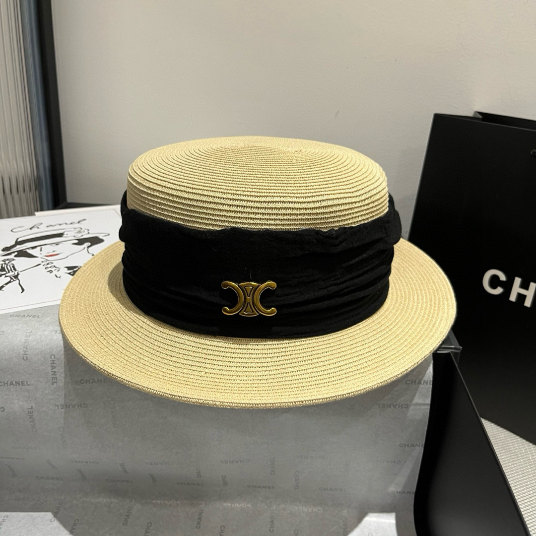 P

Celine赛琳平顶礼帽，夏日草帽 头围57cm