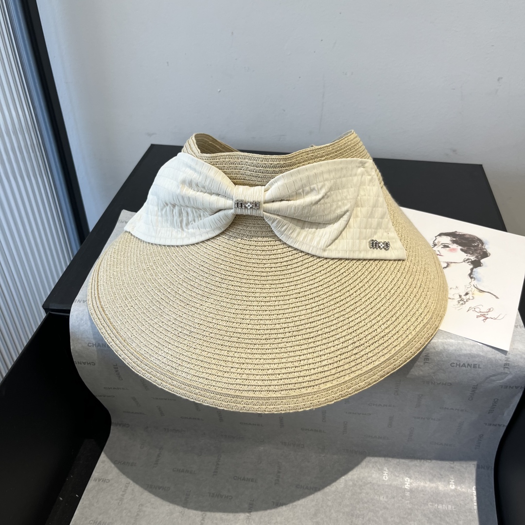 P

miumiu缪缪新款蝴蝶结空顶草帽