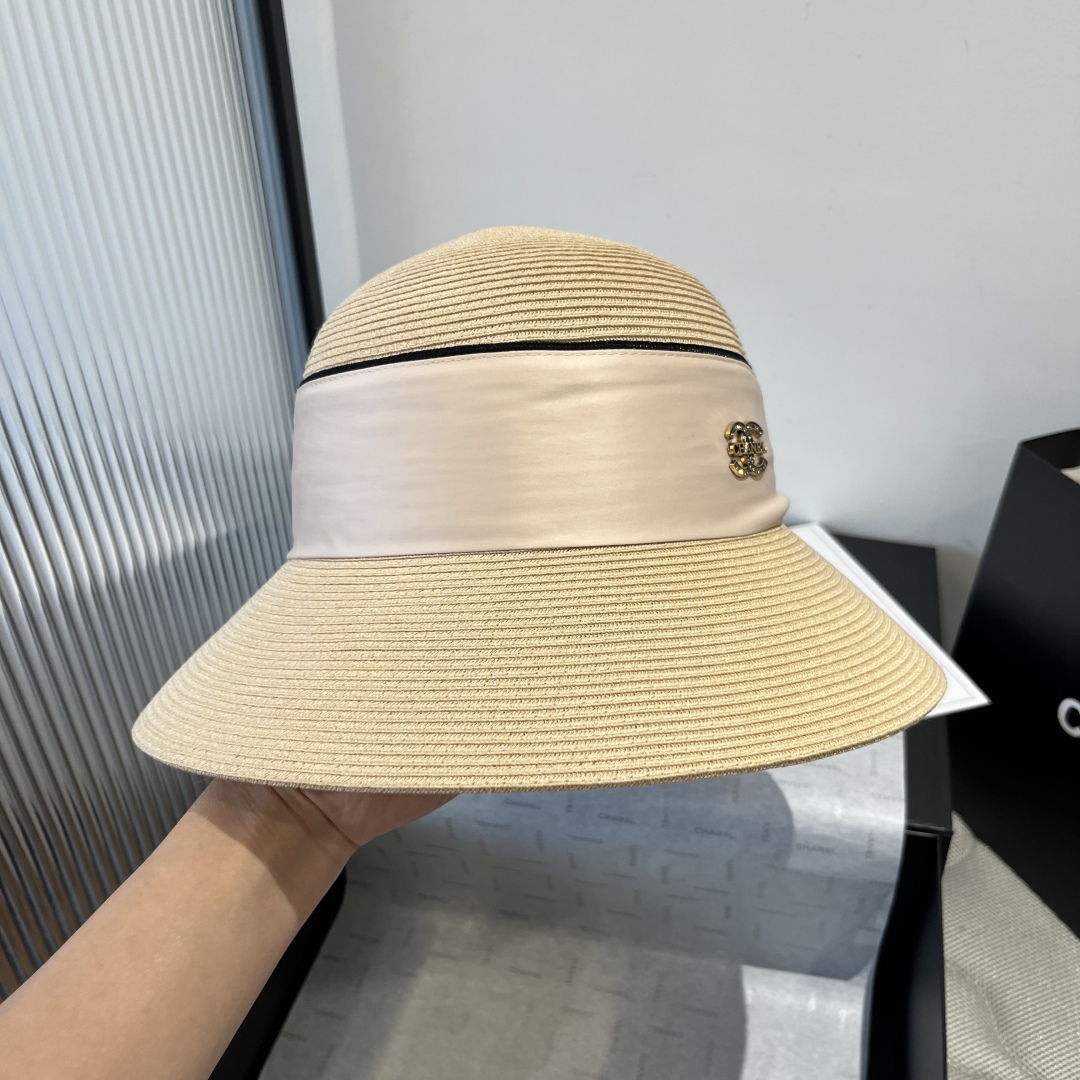 P

Chanel香奈儿盆帽，台湾PP草面料、高级感十足，头围57cm