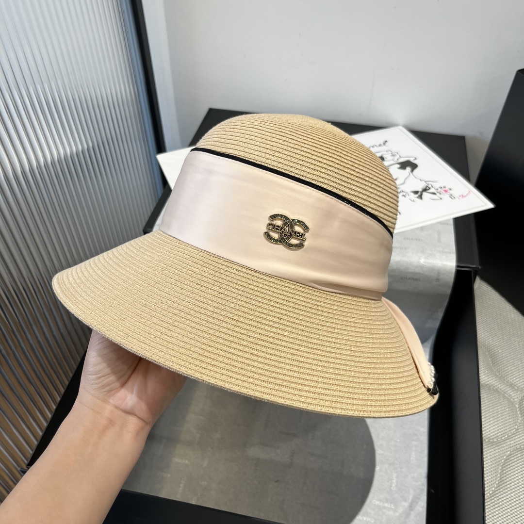 P

Chanel香奈儿盆帽，台湾PP草面料、高级感十足，头围57cm