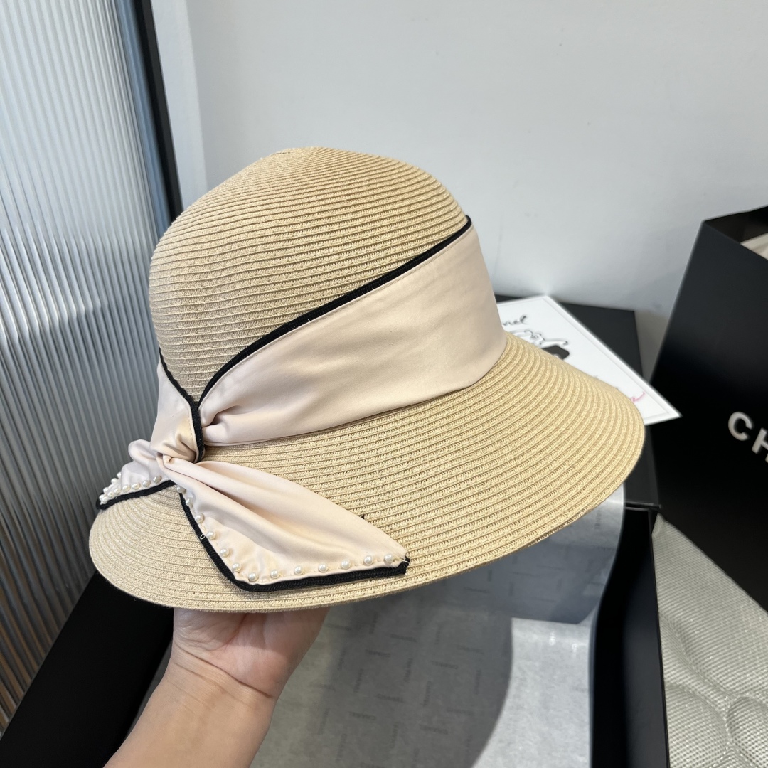 P

Chanel香奈儿盆帽，台湾PP草面料、高级感十足，头围57cm