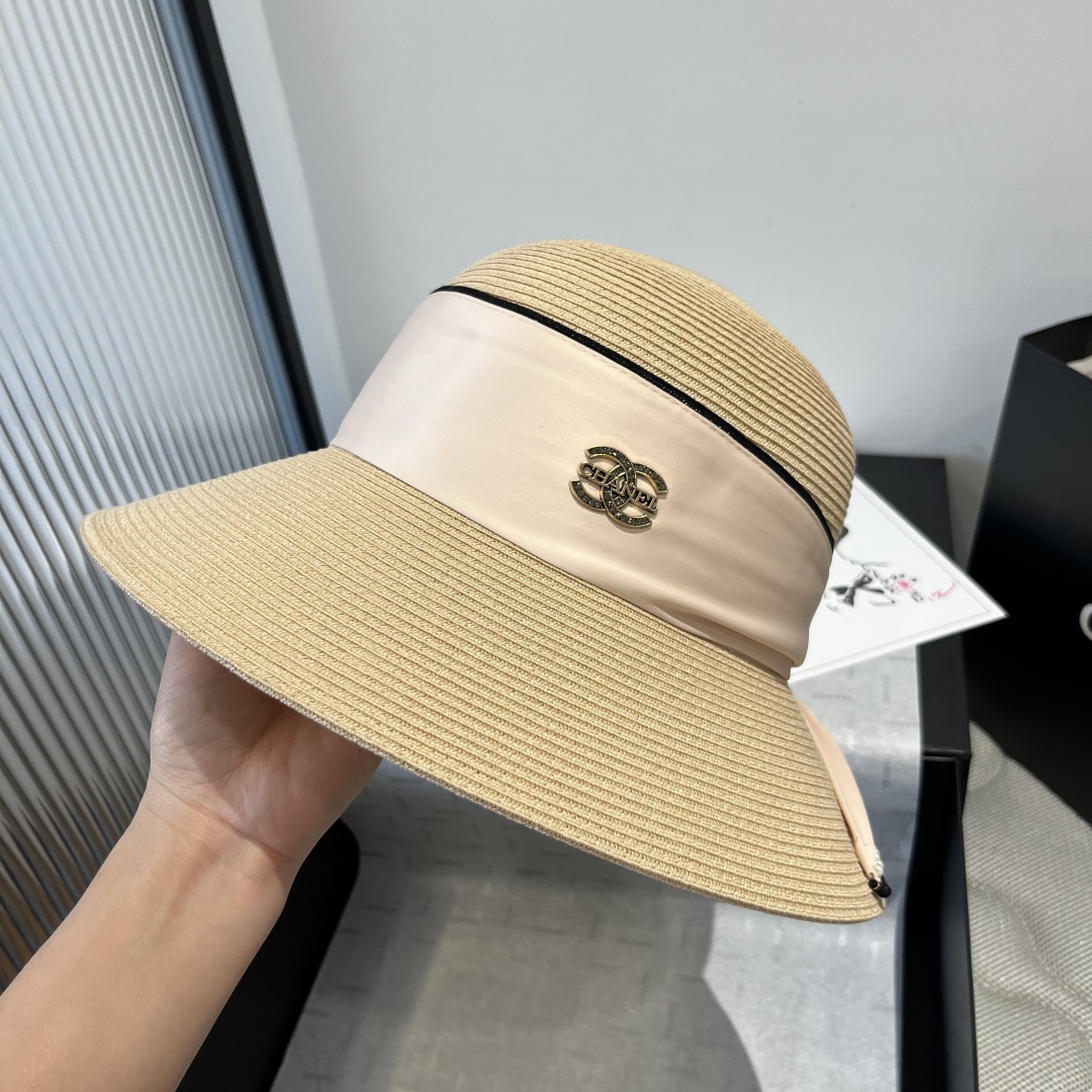 P

Chanel香奈儿盆帽，台湾PP草面料、高级感十足，头围57cm