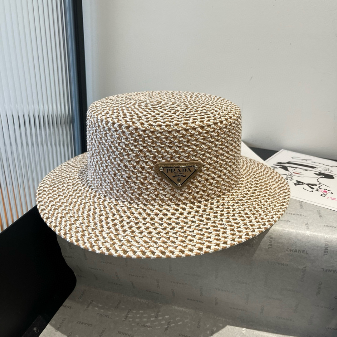 P

PRADA普拉达新款平顶礼帽，头围57cm