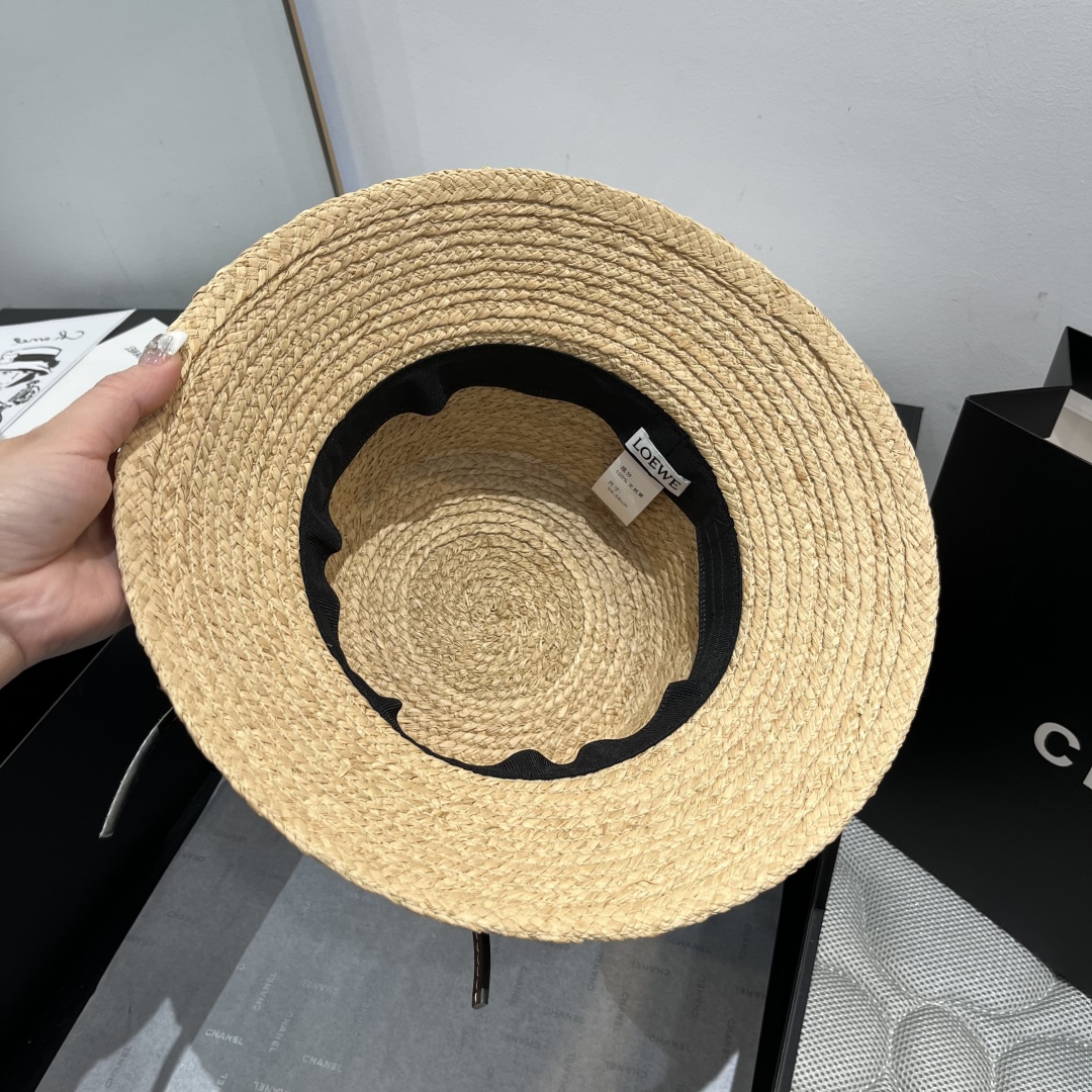 P

LOEWE罗意威拉菲草盆帽，桶帽，头围57cm