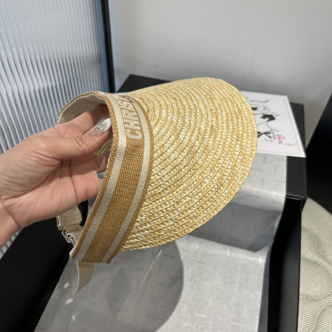 NO:227191,Dior Straw straw empty top sun hat, official style, adjustable hat, straw hat, fisherman hat, baseball hat, hat, dior, dior, espadrilles, hats19860909Dior 迪奥麦秆草空顶遮阳帽,官方款,可调节帽子草帽渔夫帽棒球帽,帽子,dior,dior,espadrilles,hats,hat