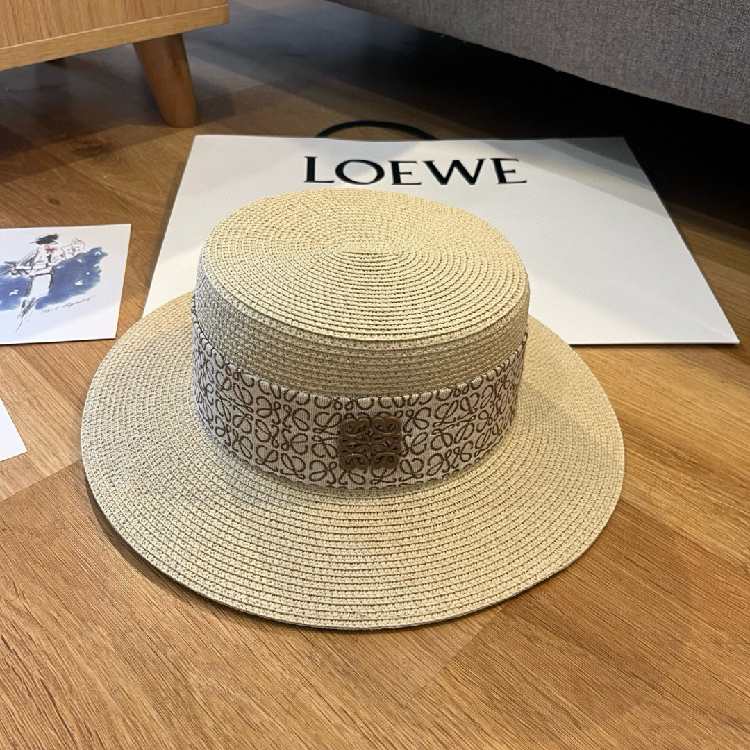 P

ＬＯＥＷＥ罗意威新款平顶草帽，礼帽，头围57cm