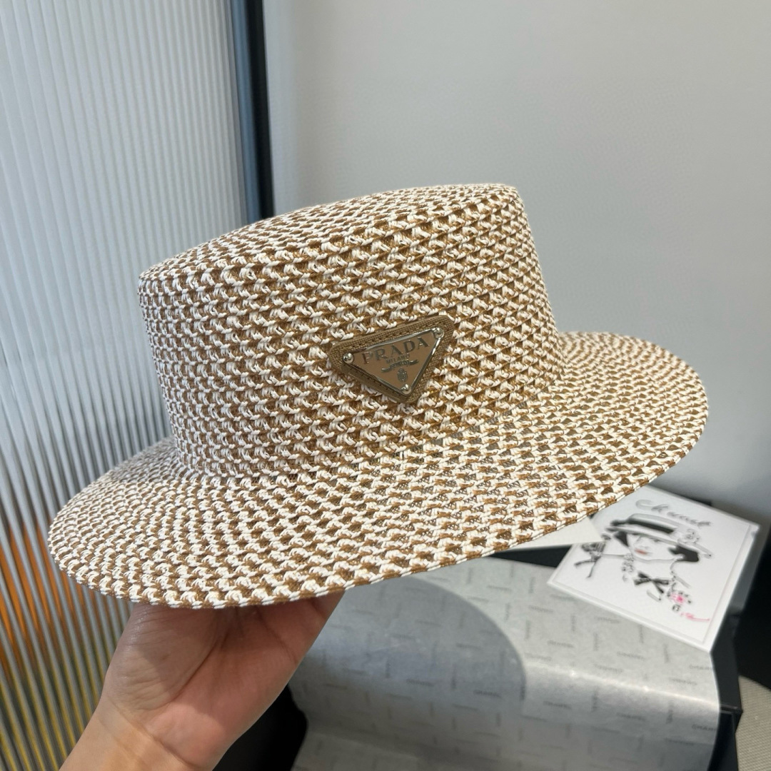 P

PRADA普拉达新款平顶礼帽，头围57cm