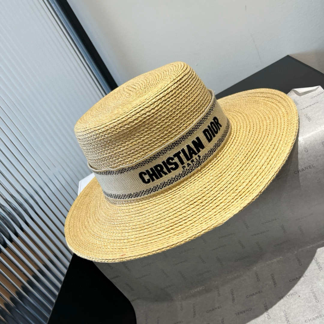 NO:227805,Dior flat top straw hat, Rafi hat, head circumference 57cm hat, straw hat, fisherman hat, baseball hat, hat, dior, dior, espadrilles, hats19860909Dior迪奥平顶草帽,拉菲草帽,头围57cm帽子草帽渔夫帽棒球帽,帽子,dior,dior,espadrilles,hats,hat