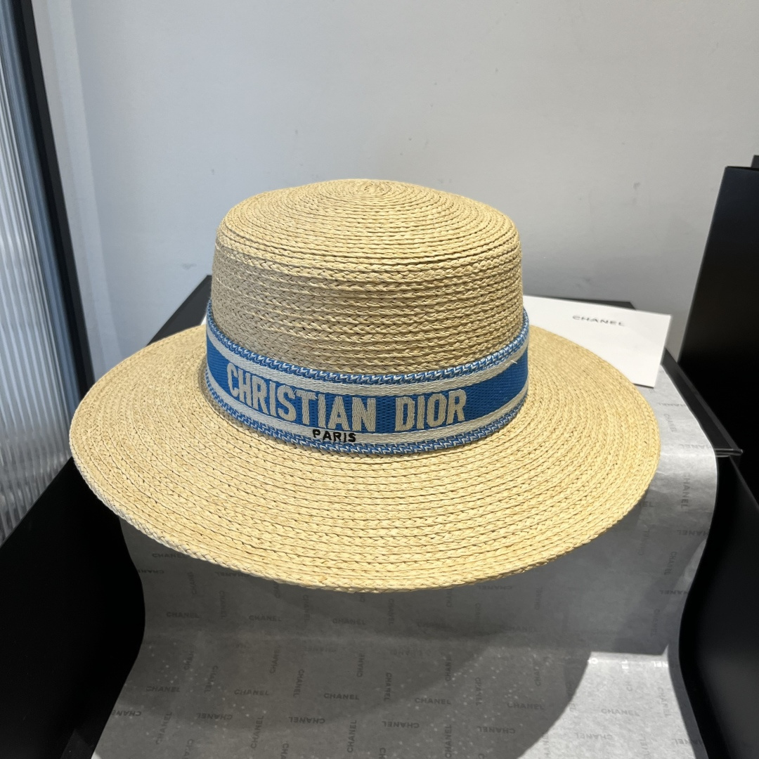 NO:229199,Dior flat top straw hat, Rafi hat, head circumference 57cm hat, straw hat, fisherman hat, baseball hat, hat, dior, dior, espadrilles, hats19860909Dior迪奥平顶草帽,拉菲草帽,头围57cm帽子草帽渔夫帽棒球帽,帽子,dior,dior,espadrilles,hats,hat