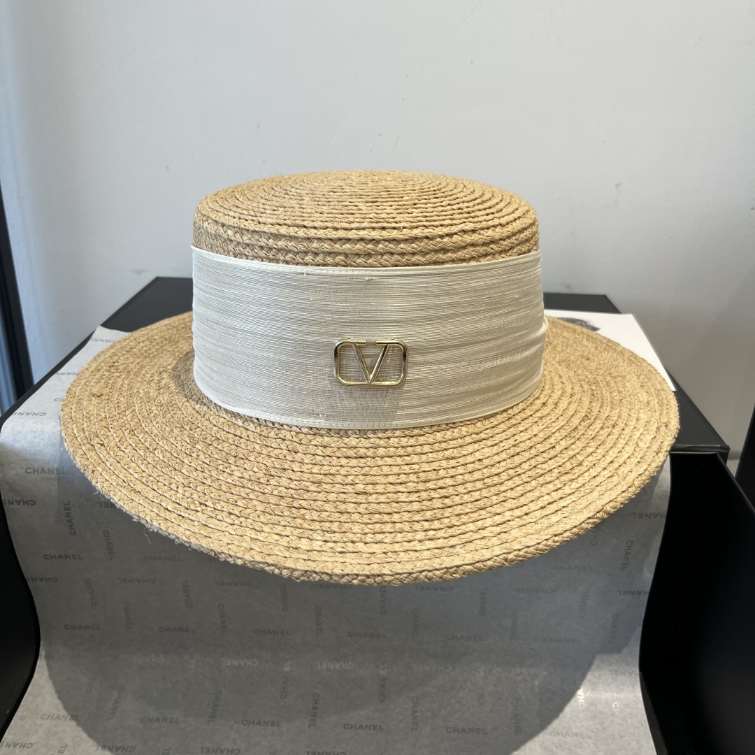[Valentino Hats]High-end linen yarn accessories Full of advanced feeling Head