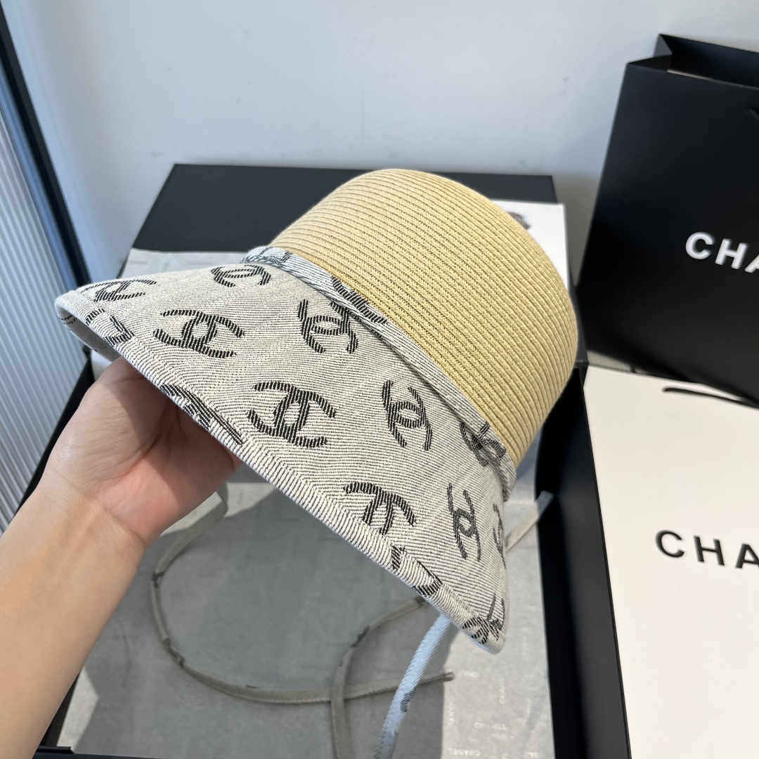 P

Chanel香奈儿草帽，高级定制，头围57cm。