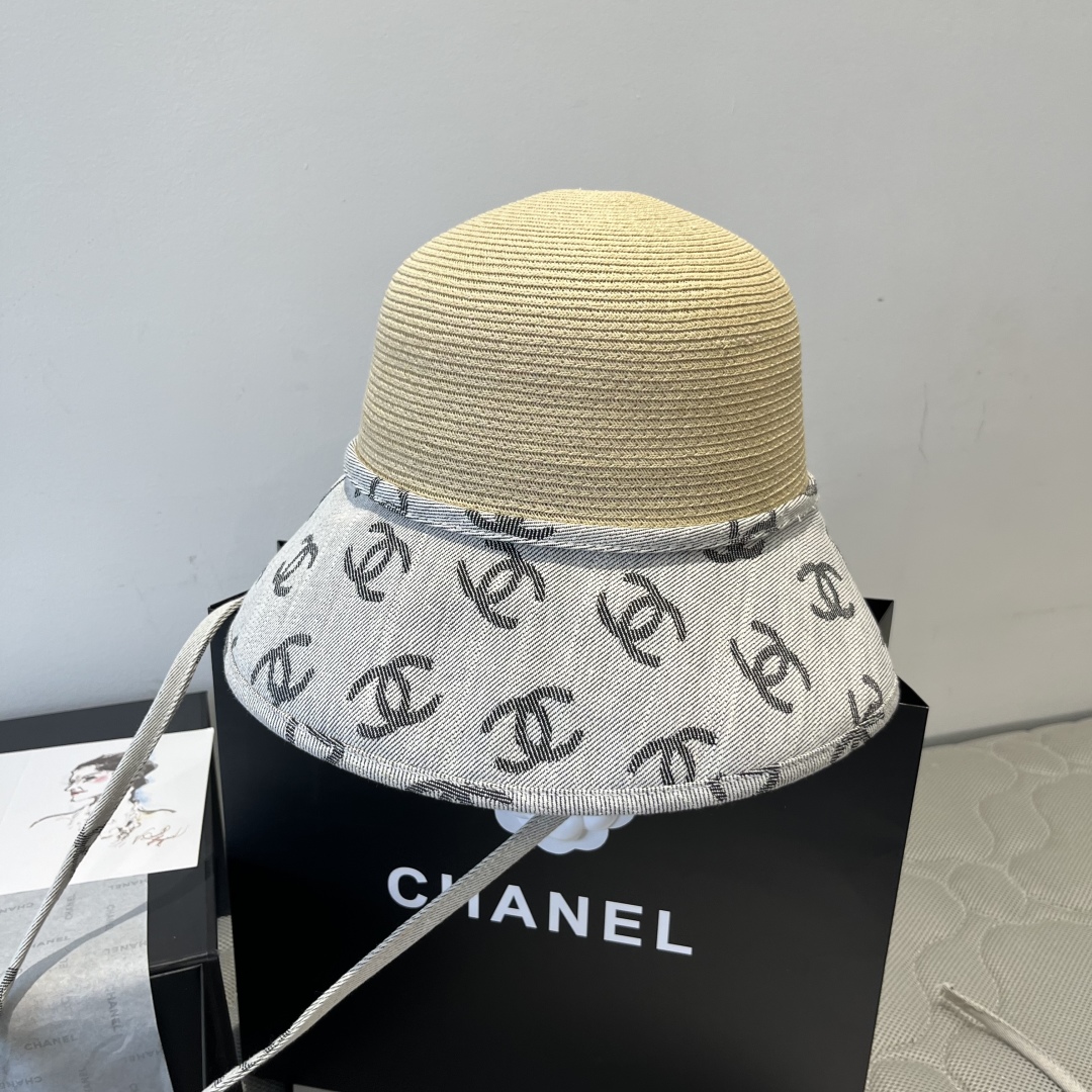 P

Chanel香奈儿草帽，高级定制，头围57cm。