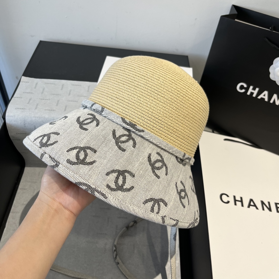 P

Chanel香奈儿草帽，高级定制，头围57cm。