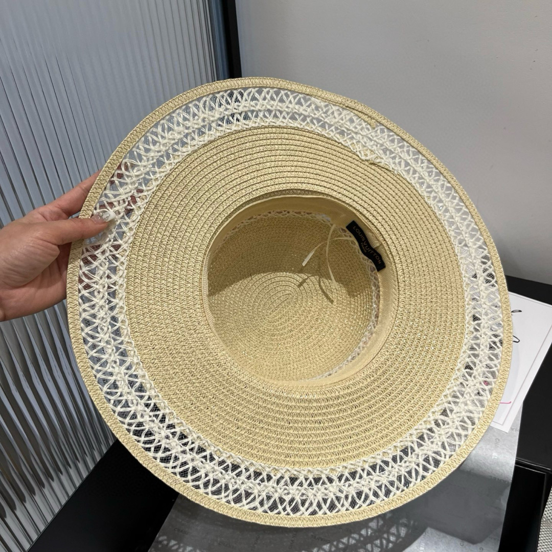 P

Lv草帽，大帽檐新款遮阳帽，沙滩帽，头围57cm