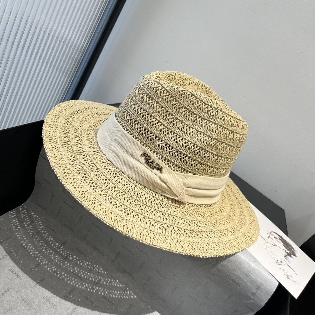 P

普拉达Prada新款礼帽，遮阳草帽，头围57cm