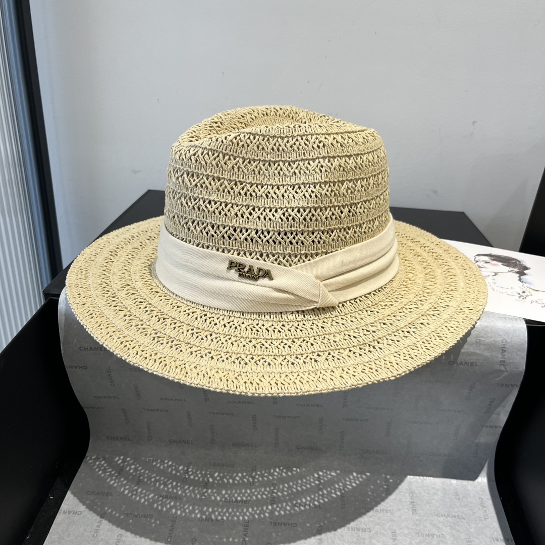 P

普拉达Prada新款礼帽，遮阳草帽，头围57cm