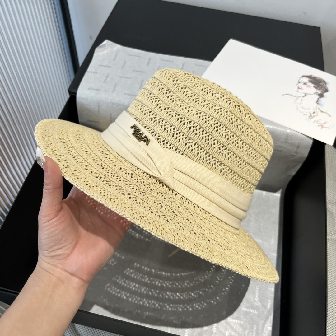 P

普拉达Prada新款礼帽，遮阳草帽，头围57cm