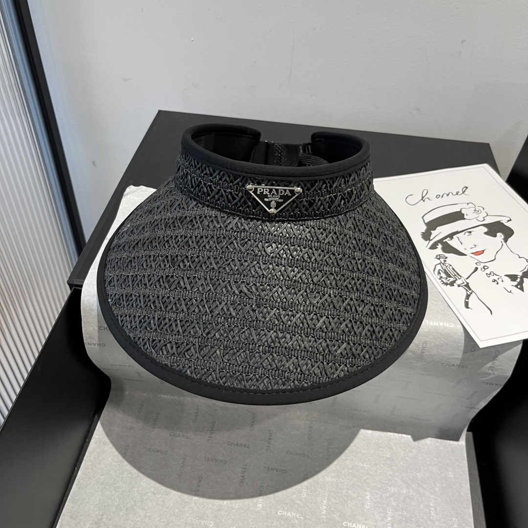 P

Prada普拉达新款空顶发箍遮阳帽，可调节，头围57cm