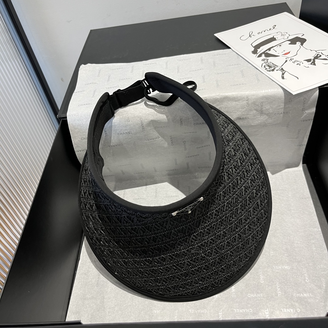 P

Prada普拉达新款空顶发箍遮阳帽，可调节，头围57cm