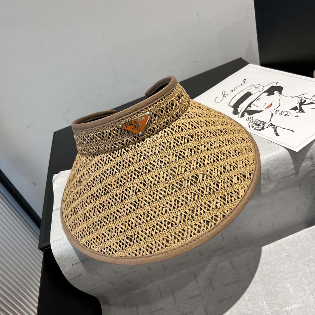 P

Prada普拉达新款空顶发箍遮阳帽，可调节，头围57cm