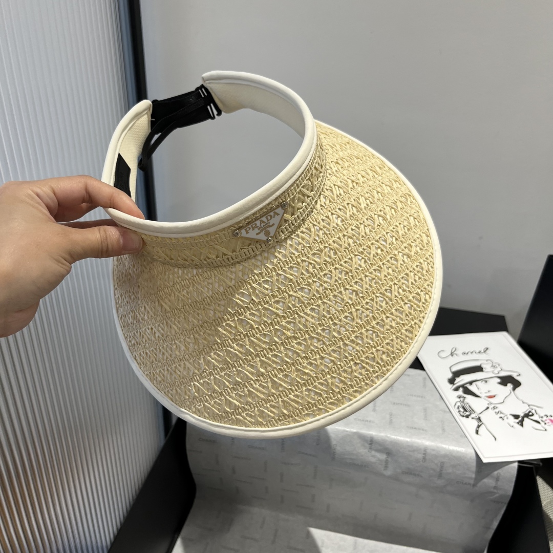 P

Prada普拉达新款空顶发箍遮阳帽，可调节，头围57cm
