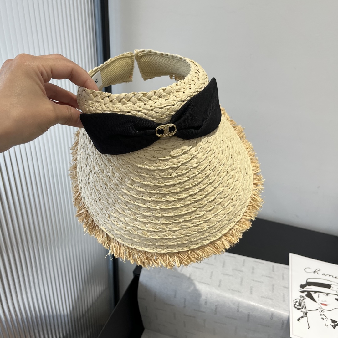 P

Celine赛琳新款草帽，空顶蝴蝶结遮阳帽