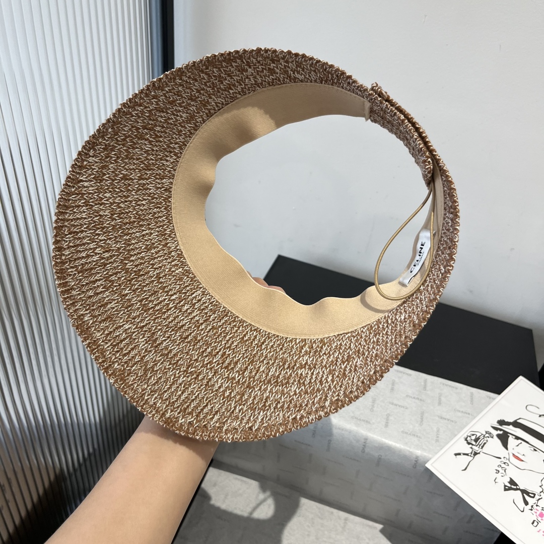 P
 Celine新款针织空顶遮阳帽，可折叠，出游携带方便