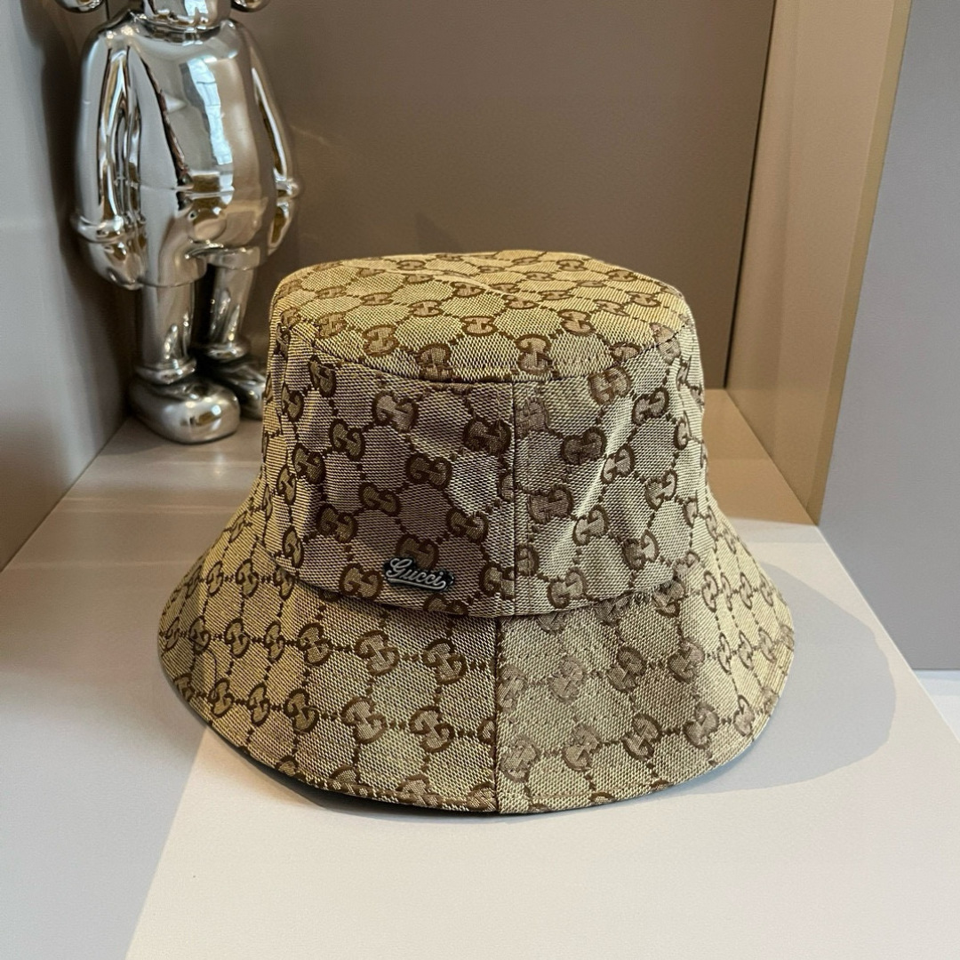P

Gucci古奇经典款老花渔夫帽，男女通用，头围57cm
