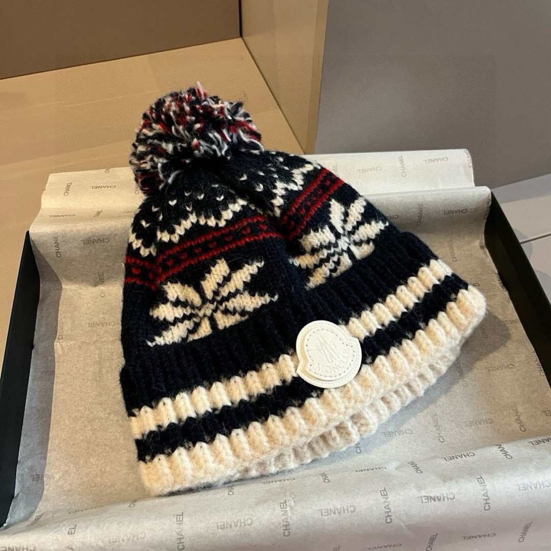 🆕
蒙口新款针织毛线帽，内里加绒