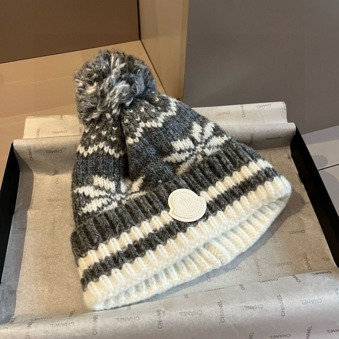 🆕
蒙口新款针织毛线帽，内里加绒