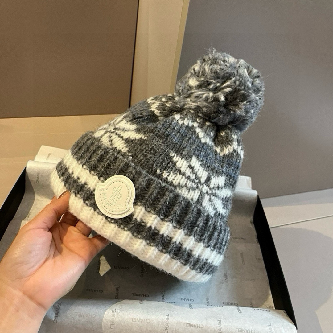 🆕
蒙口新款针织毛线帽，内里加绒