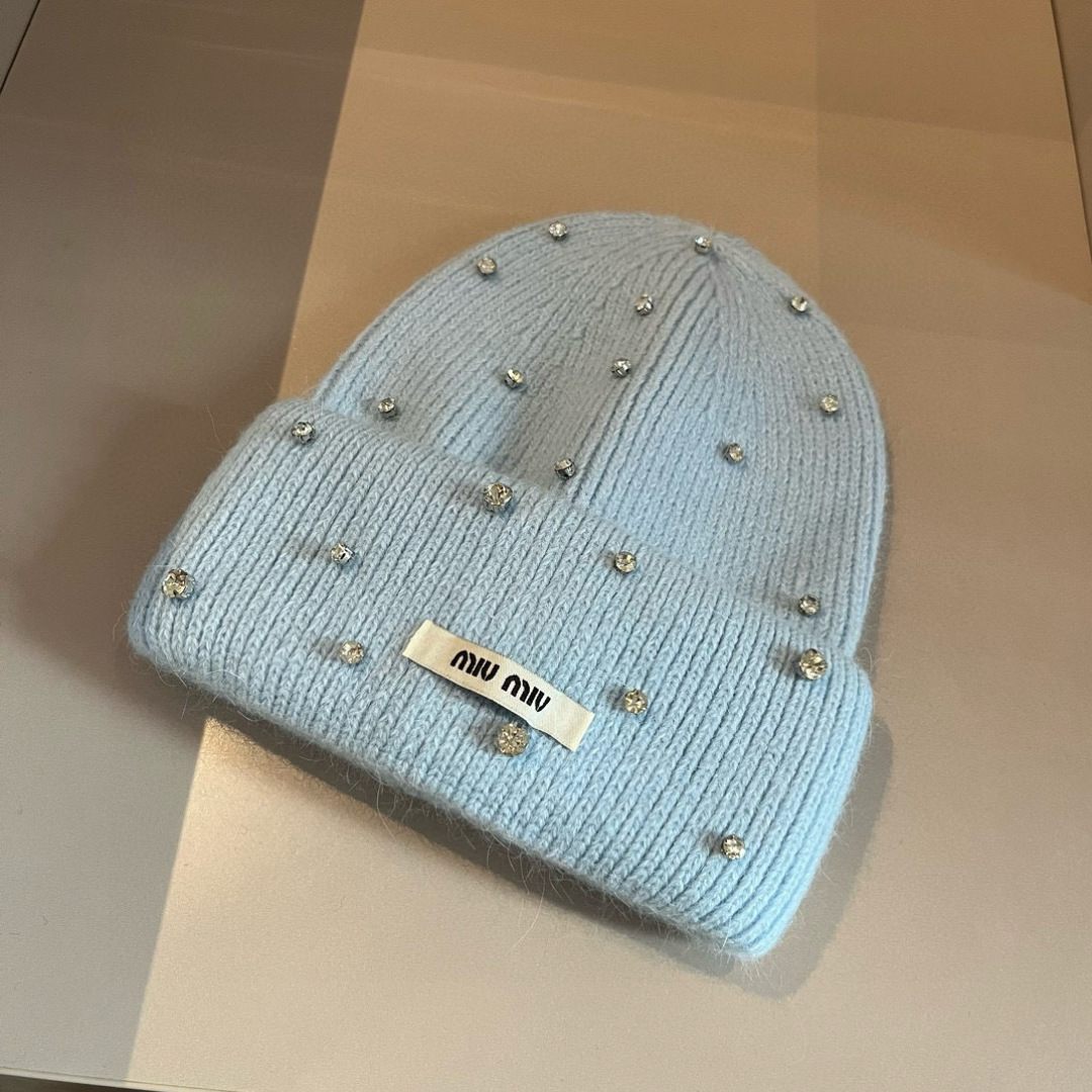 🆕

缪缪miumiu秋冬新款针织羊毛帽，糖果色针织帽