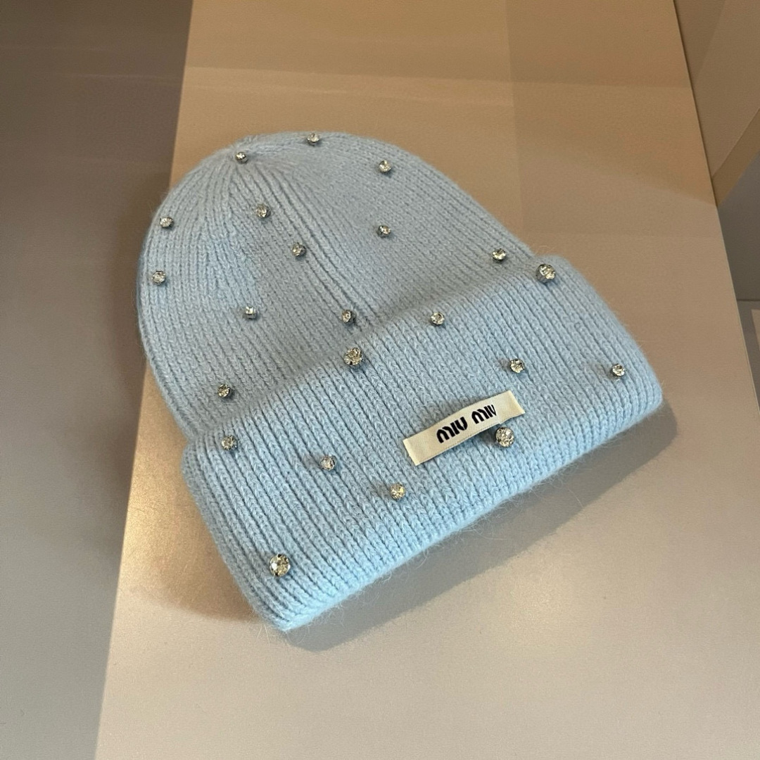 🆕

缪缪miumiu秋冬新款针织羊毛帽，糖果色针织帽