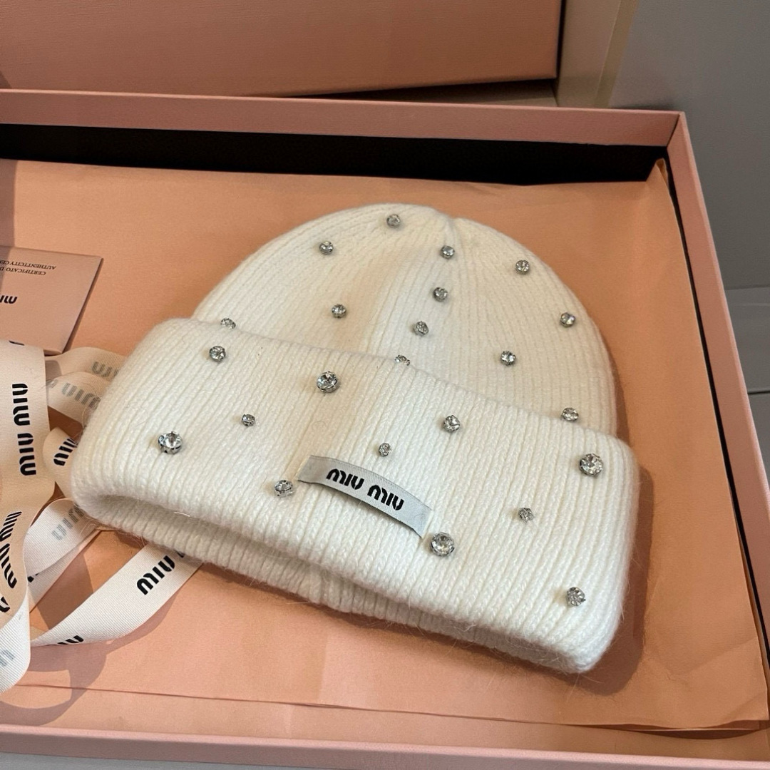 🆕

缪缪miumiu秋冬新款针织羊毛帽，糖果色针织帽