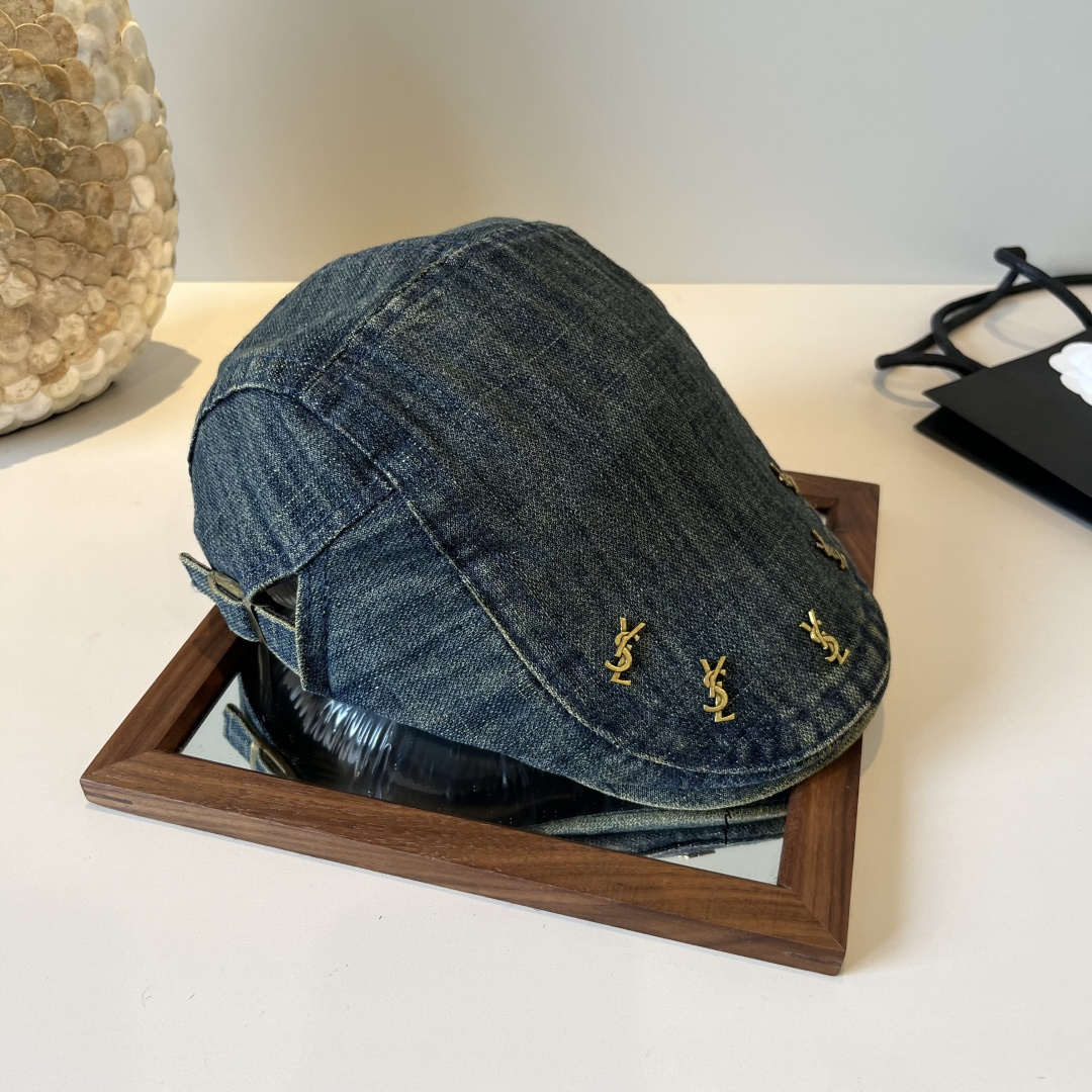 🆕

圣罗兰复古风前进鸭舌帽，高级百搭，头围57cm