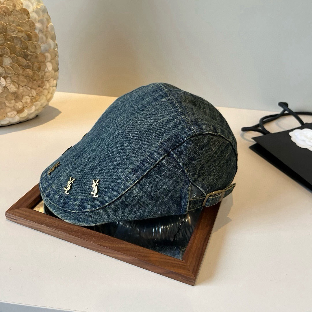 💕圣罗兰复古风前进鸭舌帽，高级百搭，头围57cm