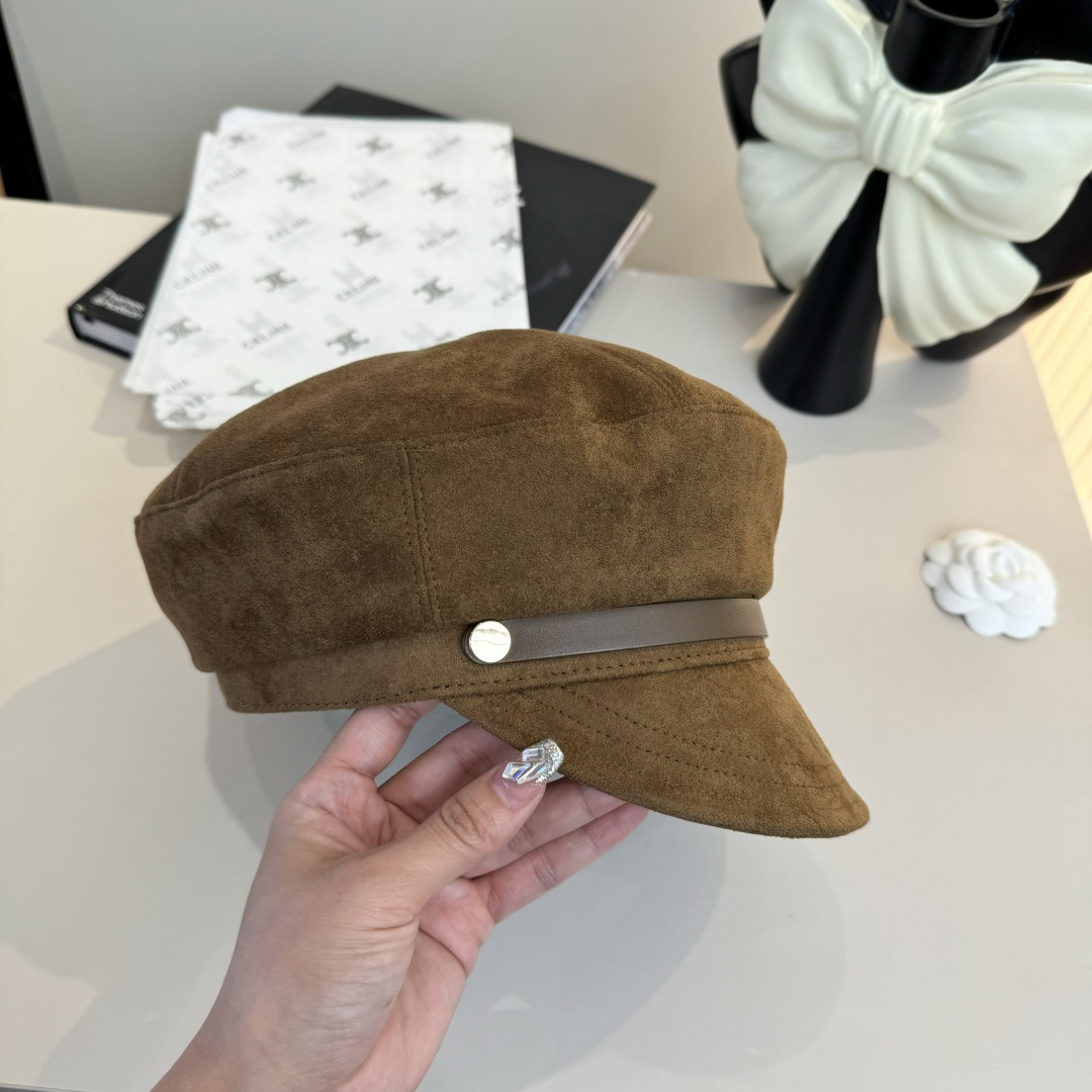 💕Celine赛琳新款鸭舌帽军帽，头围57cm